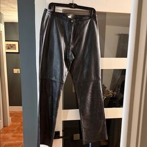 J. Crew Black Leather Trousers